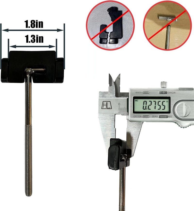 Kikito Universal Replacement Parts for Hard Tri-Fold Tonneau Cover - 6 T-Bolts, Rear Clamp, Front Clamp - Image 3