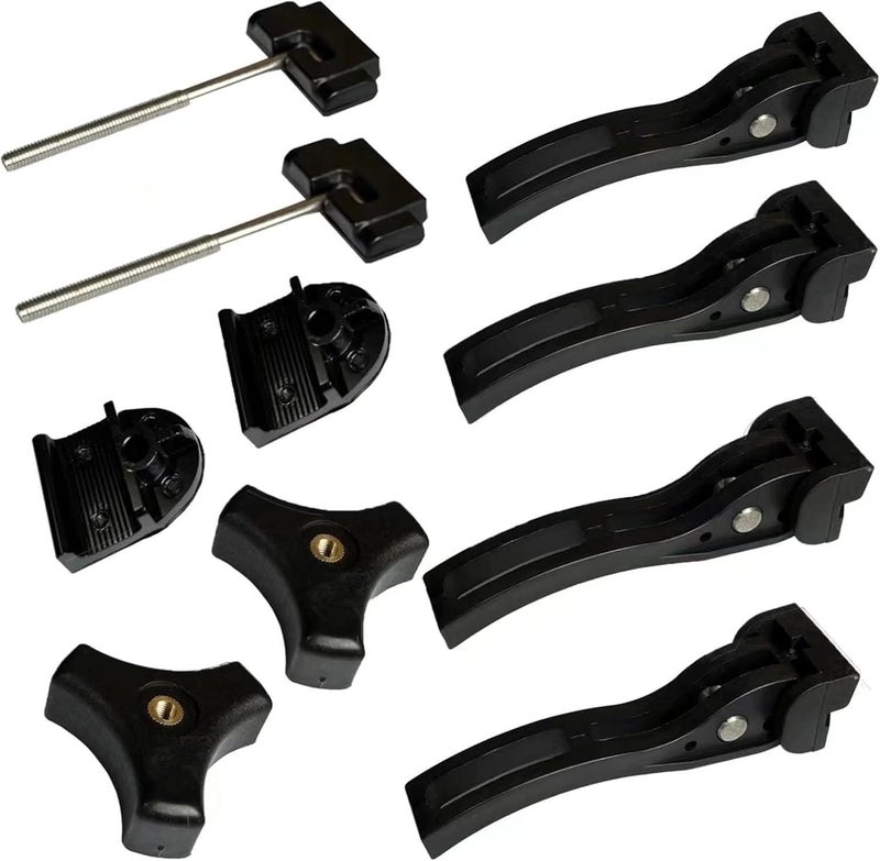 Kikito Universal Replacement Parts for Hard Tri-Fold Tonneau Cover - 6 T-Bolts, Rear Clamp, Front Clamp - Image 1