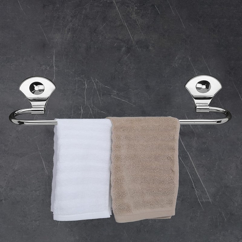 FORTUNE Stainless Steel Towel RodTowel BarTowel HolderTowel HangerTowel StandTowel RackTowel Rail for Washroom Bathroom Accessories for Home Hotel Chrome 18 Inch Pack of 3 - Image 3