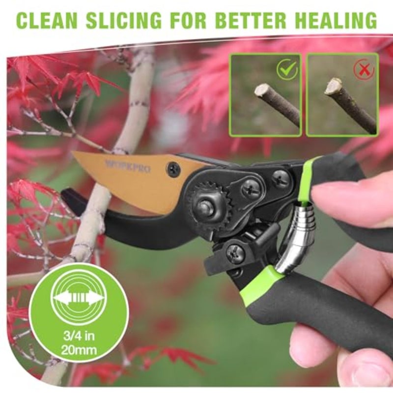 8.5" Bypass Pruning Shears, Die-cast Aluminum Handle, Garden Shears with Sharp SK5 Blade, Garden Clippers, Hand Pruner for Branches, Flowers, Fruits, Plants, Effortlessly Prunes 3/4" Branches - Image 4