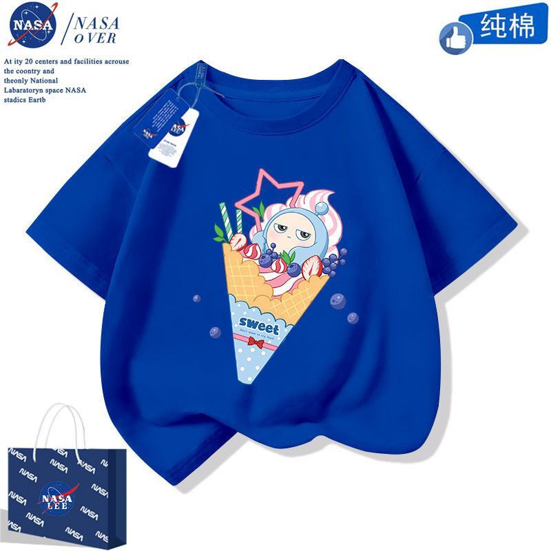 Cartoon Egg Party Short-Sleeved Casual Mid-Large Children'S Cotton T-Shirt Trendy Western Style Half-Sleeve For Boys And Girls - Image 1