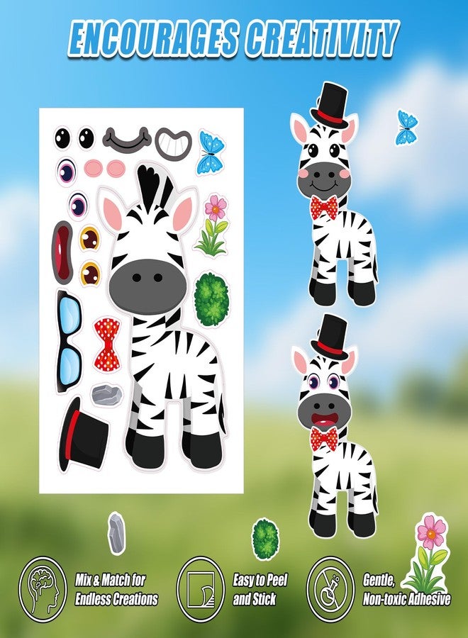 Cosomia 48 Sheets Create Funny Safari Animals Stickers, Make a Face Stickers for Boys and Girls, Travel Sticker Books, Party Favors, Birthday, Home, School and Activities Gifts for Kids Ages 3+ - Image 4