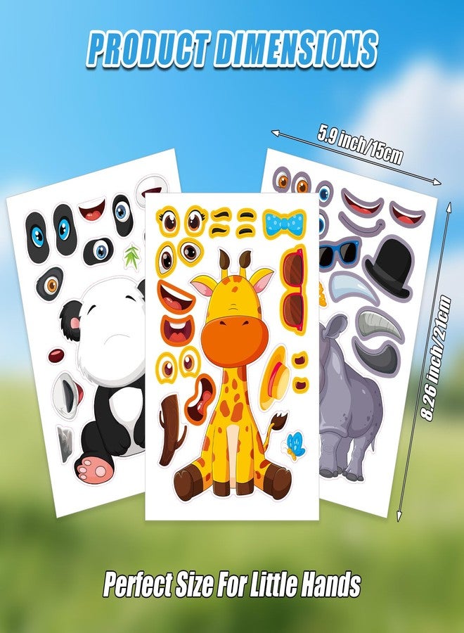 Cosomia 48 Sheets Create Funny Safari Animals Stickers, Make a Face Stickers for Boys and Girls, Travel Sticker Books, Party Favors, Birthday, Home, School and Activities Gifts for Kids Ages 3+ - Image 2