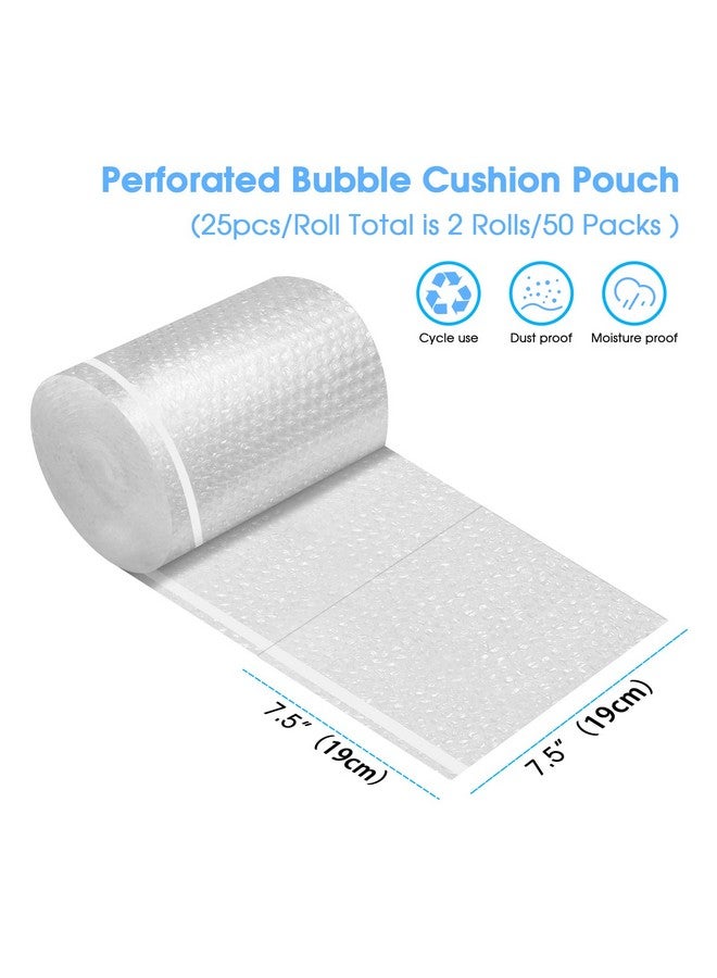 باسيفيك ميلر أكياس تغليف الوسادة الفقاعية مقاس 7.5 × 7.5 بوصة إجمالي 50 عبوة من أكياس أكياس الفقاعات ذاتية الغلق للتغليف والشحن والتخزين والنقل [واضح] - Image 2