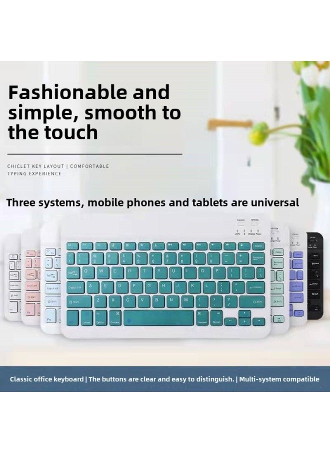 Generic Wireless Bluetooth Keyboard Tablet PC Bluetooth Three-System Universal Learning Machine Classic Office Keyboard-Color:Wireless + Bluetooth Mouse Color Message  - Image 2