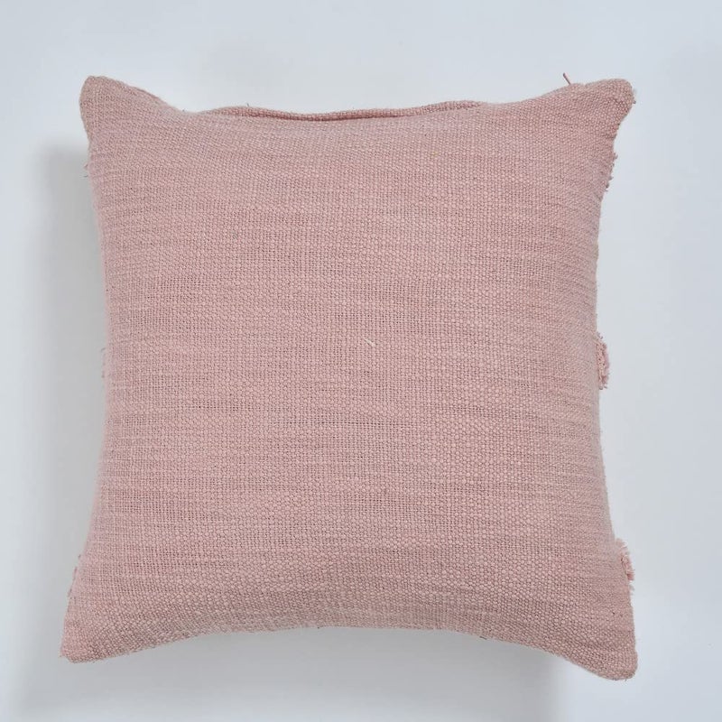 pepme Cotton Tufted Parallel Lines Cushion Cover 16x16 Pink  - Image 3