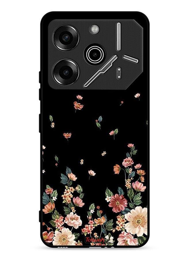 Tolwak غطاء حماية Tecno Pova 6 Pro 5G مزخرف بزهور صغيرة في الأسفل - Image 1