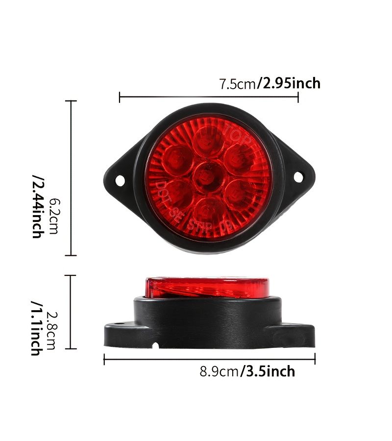 ضوء دائري أبيض مكون من 7 لمبات LED بجهد 12-24 فولت للشاحنات، توصيل سلكي صلب بدون بطارية - Image 2