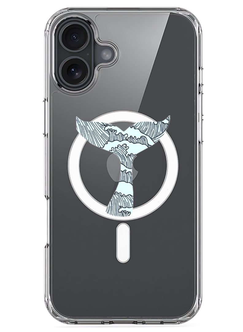 Theodor - iPhone 16 Magsafe Magnetic Case Compatible with Wireless Charging, Shockproof Phone Bumper Cover - Whale Tail - Image 1