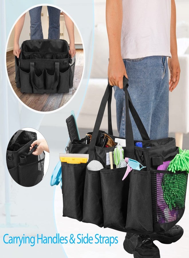 HODRANT Extra-Large Cleaning Caddy, Organizer with Handles for Cleaning Tools & Products Storage, Large Capacity Tote Bag for Car, Home & Housekeeping Work, Black - Image 5