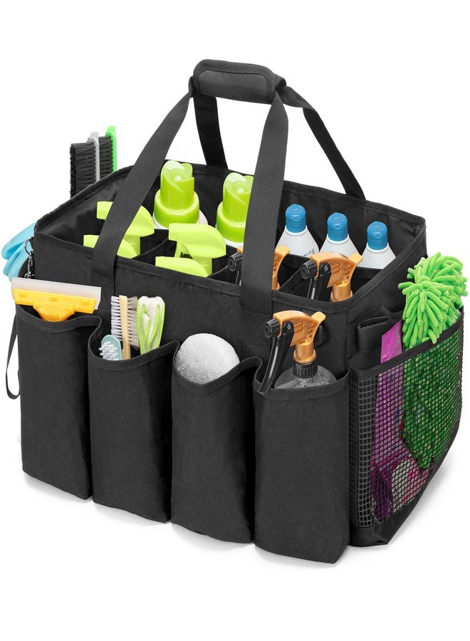 HODRANT Extra-Large Cleaning Caddy, Organizer with Handles for Cleaning Tools & Products Storage, Large Capacity Tote Bag for Car, Home & Housekeeping Work, Black - Image 1