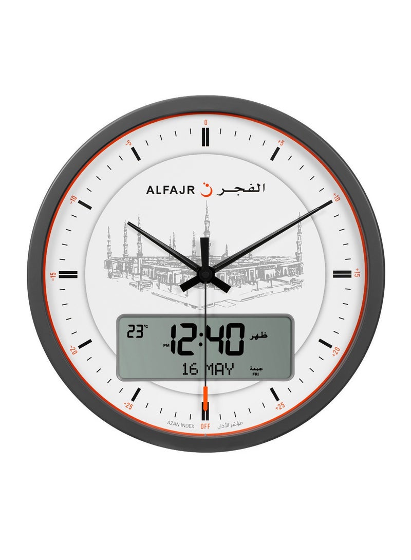 Al Fajr ساعة صلاة آذان رقمية تناظرية من تصميم المدينة المنورة CR-23M 