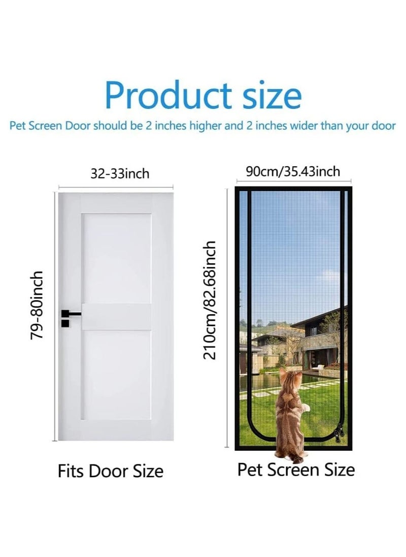 Y&D - Pet Screen Door Thickened Cat Resistant Mesh Strong Nano-Coating Anti-Scratch for Living Room Patio Scratch Proof with Zipper Closure 90x210cm - Image 1