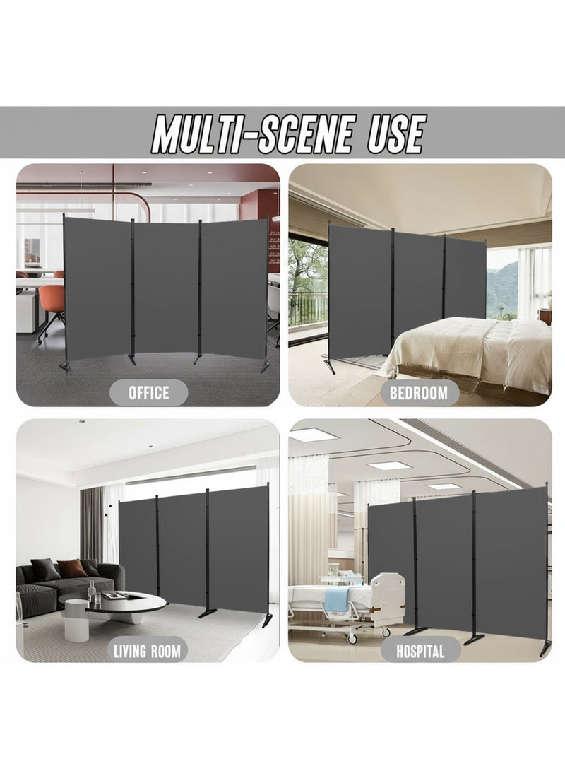 WALALLA 3 Panels Room Divider, 6 Ft Tall Indoor Folding Privacy Panels Screen, Portable Partition Separator, Freestanding Separation Temporary Wall, Room Partition Wall Dividers for Home Office - Image 2