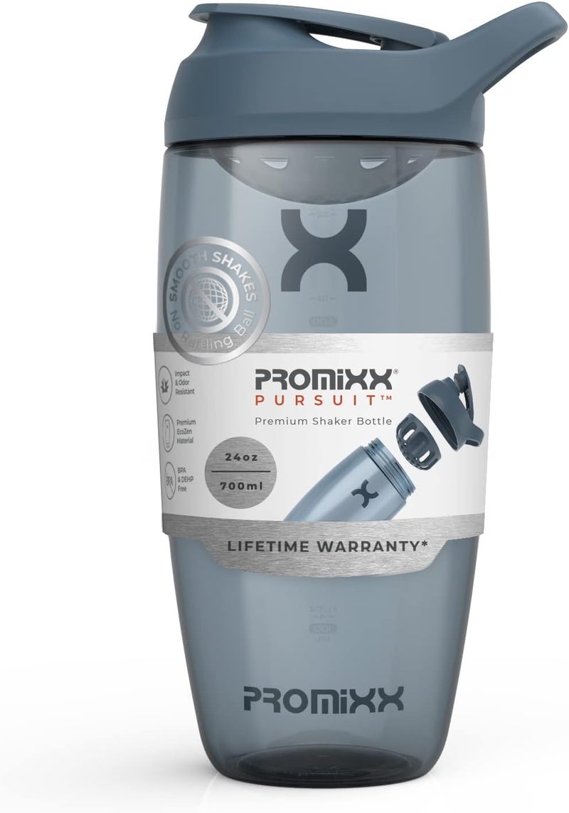 PROMIXX Pursuit Protein Shaker Bottle - Premium Shaker For Protein Shakes - Lifetime Durability, Leakproof, Odourless - 700Ml / 24Oz (Midnight Blue) - Image 1