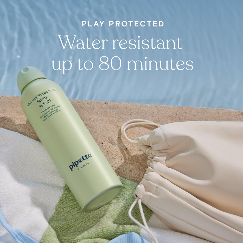 Pipette Baby Mineral Sunscreen Spray SPF 30, 6 oz, Water-resistant Non-nano Zinc Oxide Mineral Sunscreen, UVB/UVA Sunblock for Kids, Safe for Sensitive Skin - Image 2