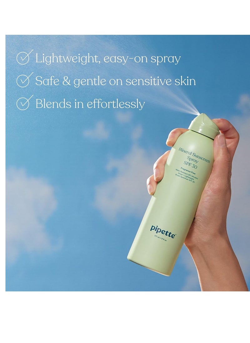 pipette Pipette Baby Mineral Sunscreen Spray SPF 30, Broad Spectrum with Non-Nano Zinc Oxide, Water Resistant UVB/UVA Non-Toxic Sun Protection for Kids & Sensitive Skin, 6 oz  - Image 2