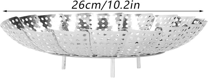 Vegetable Steamer Basket, Stainless Steel Retractable Steaming Rack Multifunctional Folding Water Filter Tray for Home - Image 4