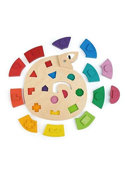 Colour Me Happy 13 Pieces Educational Colour Sorting Wooden Puzzle Toy With 3 Dimensional Shapes Underneath Early Learning And Preschool Teaching Materials For Children 3+
