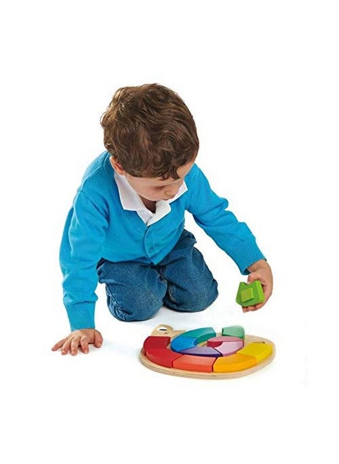 Tender Leaf Toys - Colour Me Happy 13 Pieces Educational Colour Sorting Wooden Puzzle Toy With 3 Dimensional Shapes Underneath Early Learning And Preschool Teaching Materials For Children 3+ - Image 1