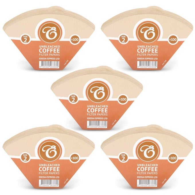 500 SIZE 2 COFFEE FILTER PAPER CONES UNBLEACHED BY