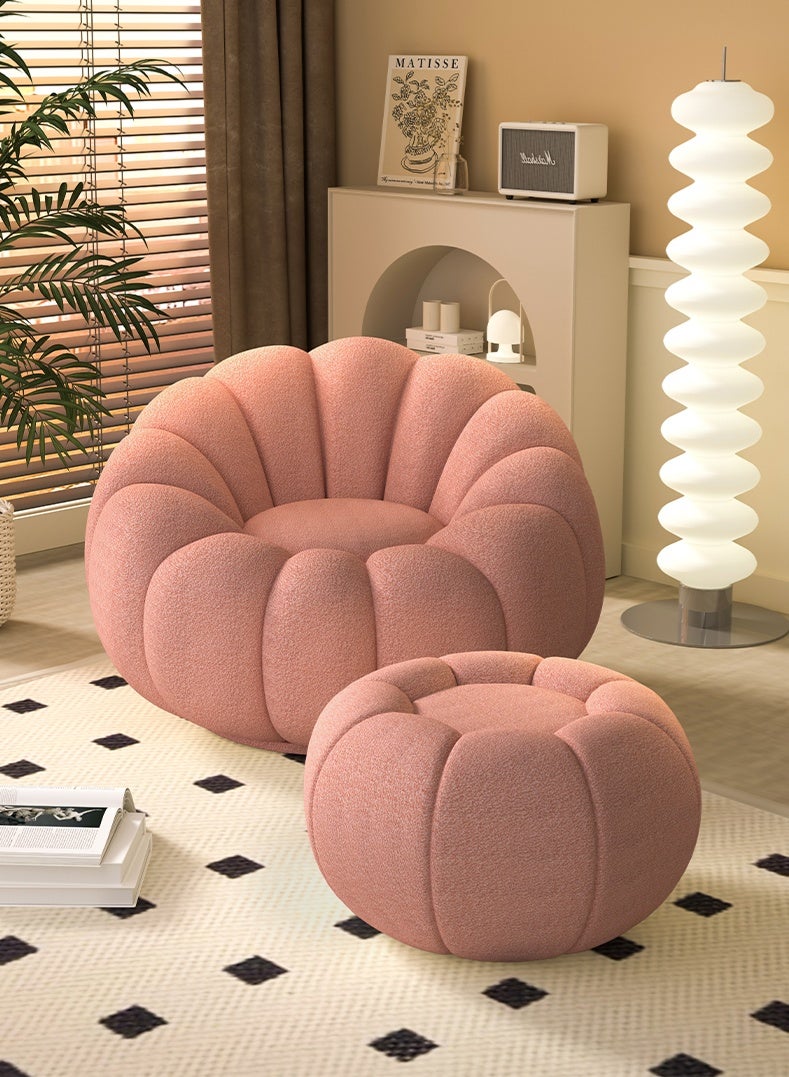 Generic Modern Swivel Single Lazy Sofa Chair with Ottoman, 360-Degree Rotation, Accent Lounge Pumpkin Shape Sofa for Home, Living Room, Bedroom  - Image 1
