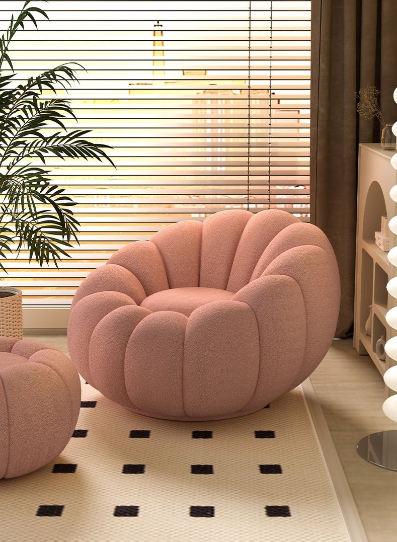 Generic Modern Swivel Single Lazy Sofa Chair with Ottoman, 360-Degree Rotation, Accent Lounge Pumpkin Shape Sofa for Home, Living Room, Bedroom  - Image 3