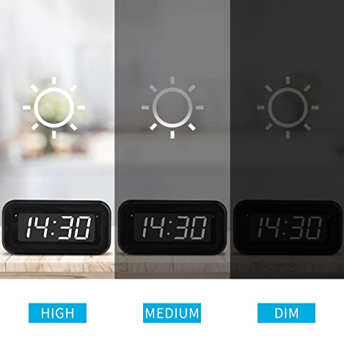 KWANWA Kids Alarm Clock, White LED, Battery, Auto-Night Mode, 12Hr/24Hr, Small, Travel, Bedside, Wall-Mount/Table-top, Easy to Read - Image 5