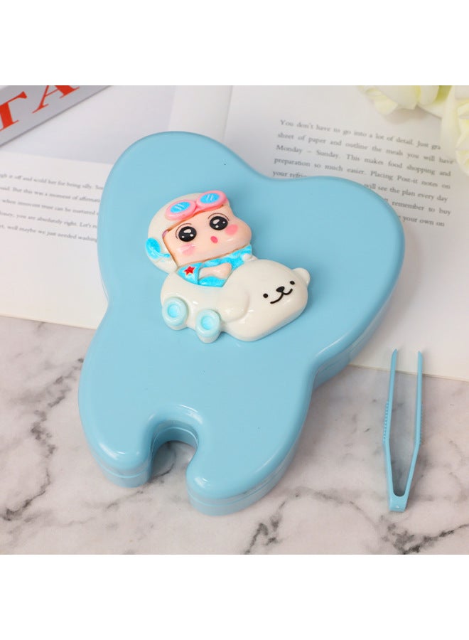 Baby Teeth Storage Box For Children And Boys Memorial For Girls Baby's Fetal Hair Replacement Teeth Storage Anti-oxidation Permanent Collection-Colour:Xiaoxin Dress Up-Specification:White  - Image 1