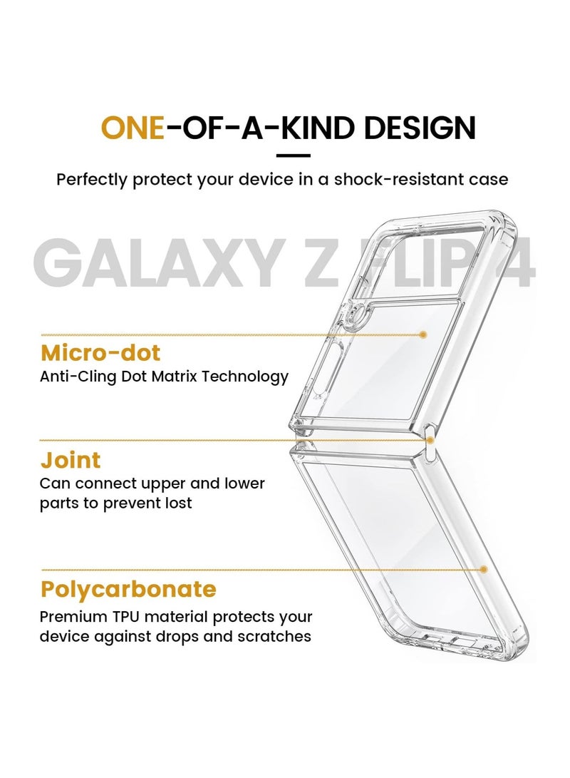 Galaxy Z Flip 4 Clear Case [Anti-Yellow] Slim Thin Premium TPU Crystal Shockproof Protective Cover Case - Image 4
