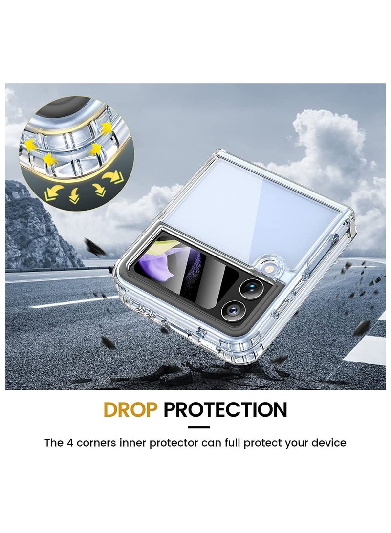 Galaxy Z Flip 4 Clear Case [Anti-Yellow] Slim Thin Premium TPU Crystal Shockproof Protective Cover Case - Image 5