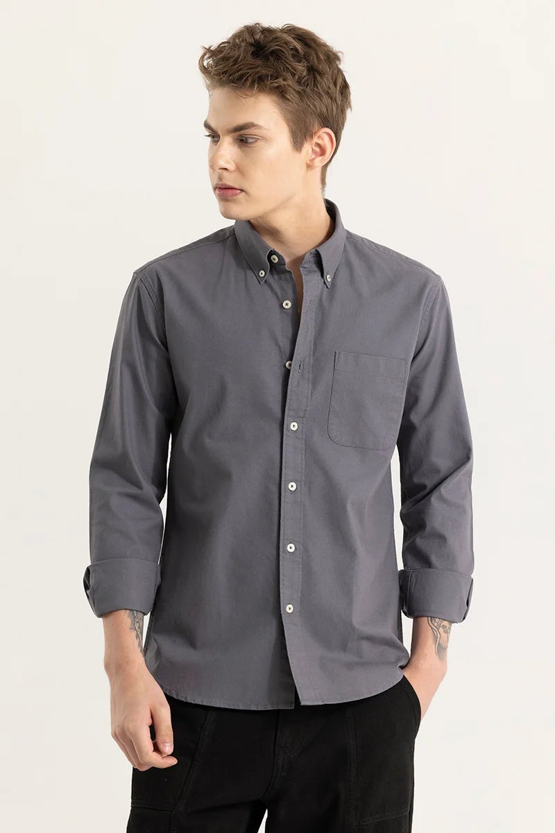 SNITCH Shirtolo Plain Grey Shirt - Image 3
