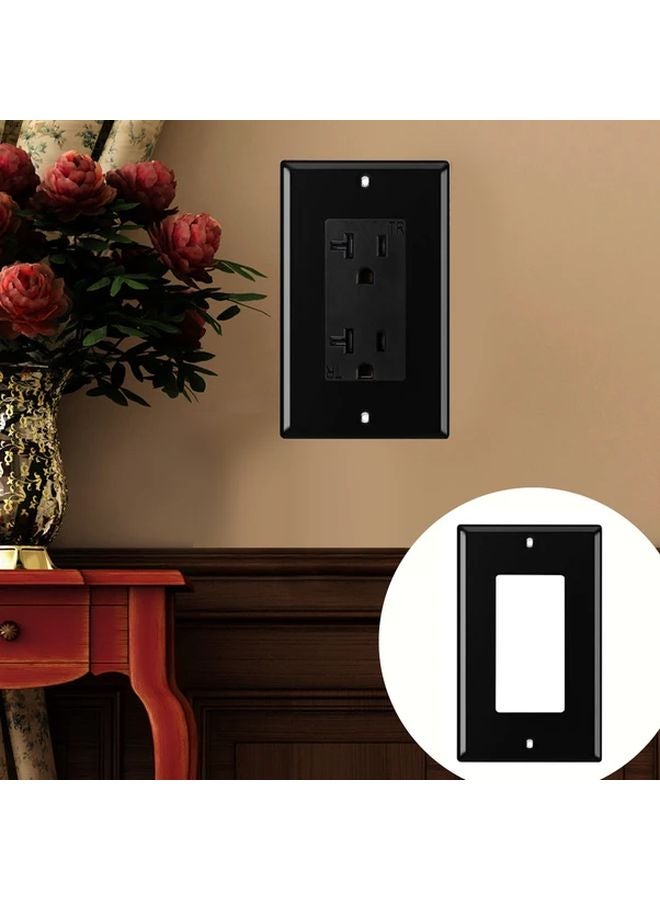 5 American Style Black Socket Panels Wall Switch Covers Home Office Decor - Image 2