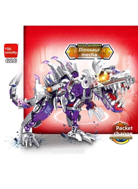 Mechanical Dinosaur Assembled Building Blocks Compatible Lego Deformed Dinosaur Armor Toy Tyrannosaurus Rex Model Boy Gift-Color:Mechanical Dinosaur Mecha [2 Changes] 626