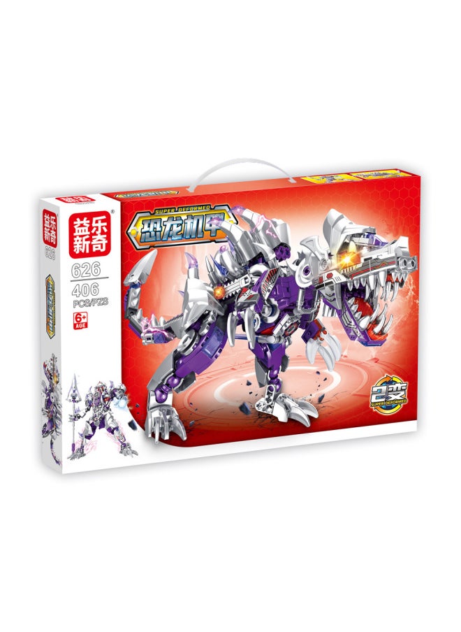 Mechanical Dinosaur Assembled Building Blocks Compatible Lego Deformed Dinosaur Armor Toy Tyrannosaurus Rex Model Boy Gift-Color:Mechanical Dinosaur Mecha [2 Changes] 626