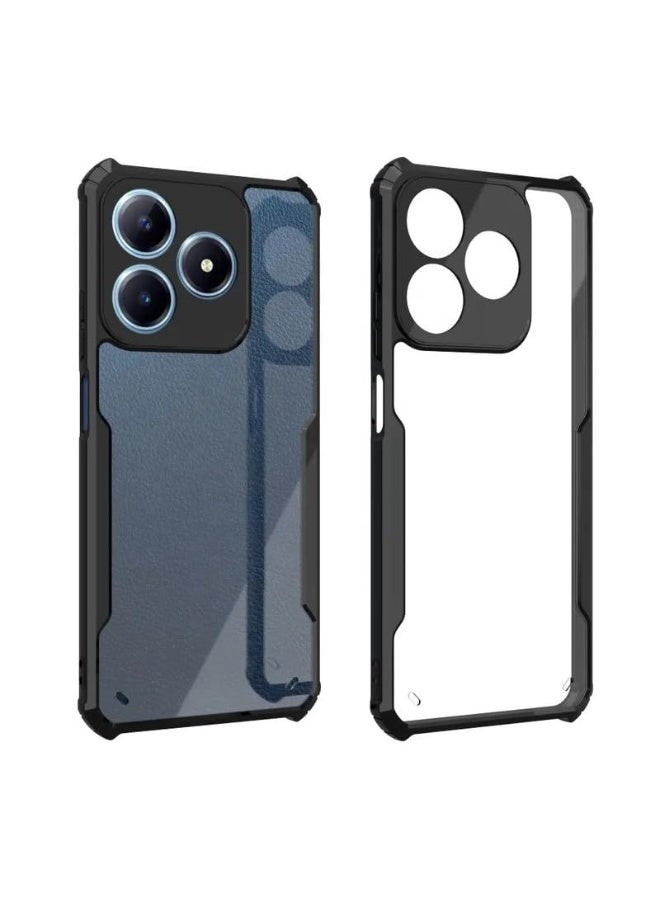 Honor 400 Lite 5G Clear Hard PC Back Cover Case with Shockproof Premium TPU Black Border 360 Degree Impact Resistant Camera lens Protection Transparent Cover For Honor 400 Lite 5G - Image 1