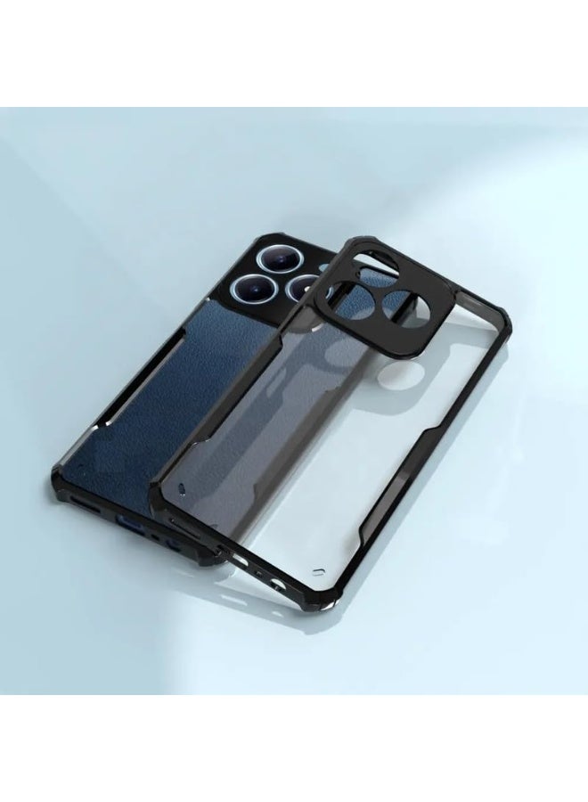 Honor 400 Lite 5G Clear Hard PC Back Cover Case with Shockproof Premium TPU Black Border 360 Degree Impact Resistant Camera lens Protection Transparent Cover For Honor 400 Lite 5G - Image 2