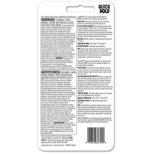 E6000 لاصق E6000 QuickHOLD 380722 سريع الجفاف، متعدد الاستخدامات، 2.0 أونصة سائلة، شفاف، 1 قطعة (عبوة من 1) - Image 2