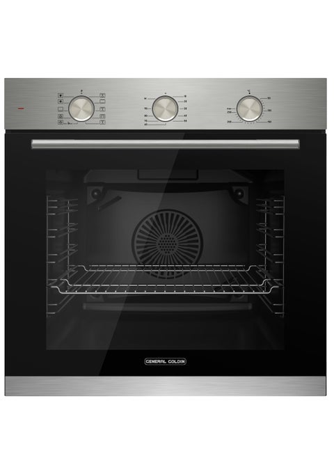 General Goldin 73 Lt, 10 Option, 60x60cm Steel Built-in Electric Oven with Mechanical Control, Grill and Air Fryer,