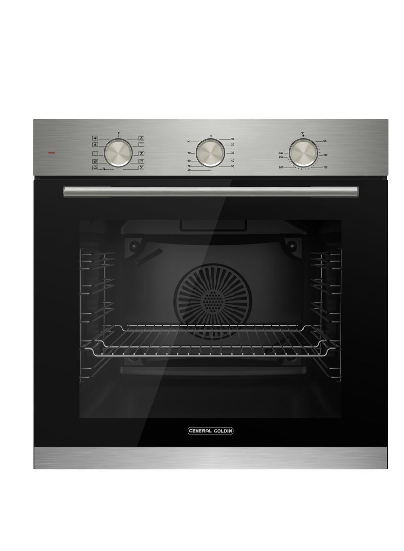 General Goldin 73 Lt, 10 Option, 60x60cm Steel Built-in Electric Oven with Mechanical Control, Grill and Air Fryer, - Image 1