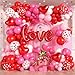 Froova Valentines Day Balloons Arch Garland Kit 126Pcs Red Pink Valentines Party Decorations with LOVE Red Heart Balloon for Galentines Anniversary Engagement Wedding Supplies - Image 2