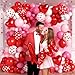 Froova Valentines Day Balloons Arch Garland Kit 126Pcs Red Pink Valentines Party Decorations with LOVE Red Heart Balloon for Galentines Anniversary Engagement Wedding Supplies - Image 4