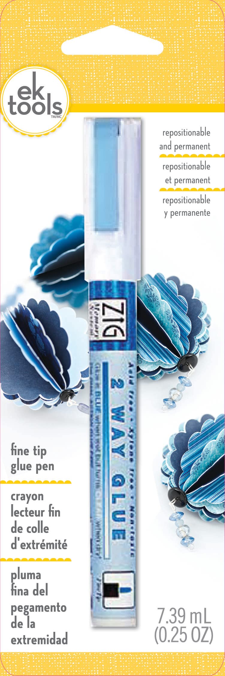 EK tools 55-00013 Glue Pen Zig FINE TIP 2 Way, 6", Multicolor - Image 1