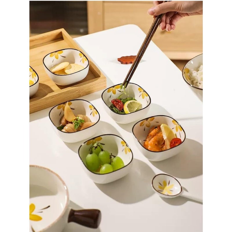 Krivety Small Ceramic Dip Bowl SetCreative Tableware Mini BowlsSoy SauceVinegarChutneySushiKetchupPaste Jam Prep Bowls Pinch BowlsSalsa Bowls Nut Bowls Pack of 8 - Image 5