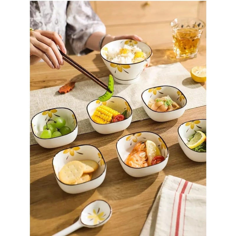 Krivety Small Ceramic Dip Bowl SetCreative Tableware Mini BowlsSoy SauceVinegarChutneySushiKetchupPaste Jam Prep Bowls Pinch BowlsSalsa Bowls Nut Bowls Pack of 8 - Image 4