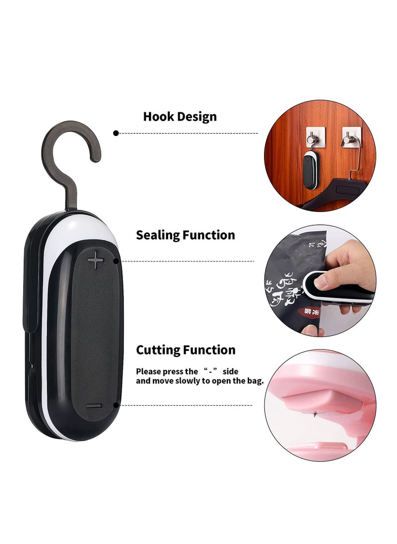 Furtey - Mini Bag Sealer, 3 Packs Portable Heat Vacuum Sealers, Chip Bag Sealer with Cutter 2 in 1 Heat Sealer Food Sealer Bag Resealer Handheld with Hook for Plastic Bags Food Storage - Image 1
