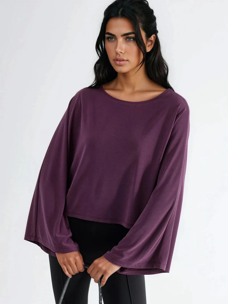 بوسيم BUSEM Loose Fit Boat Neck Blouse