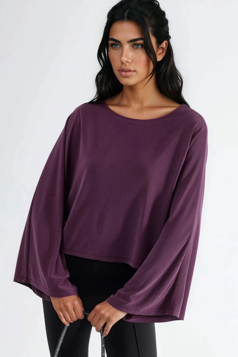 BUSEM Loose Fit Boat Neck Blouse