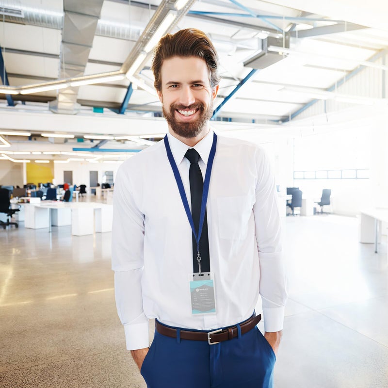 6 قطع حافظة بطاقة هوية مقاومة للماء مع حبل عنق أكمام شارات متعددة الألوان للمكتب المدرسة السفر - Image 5