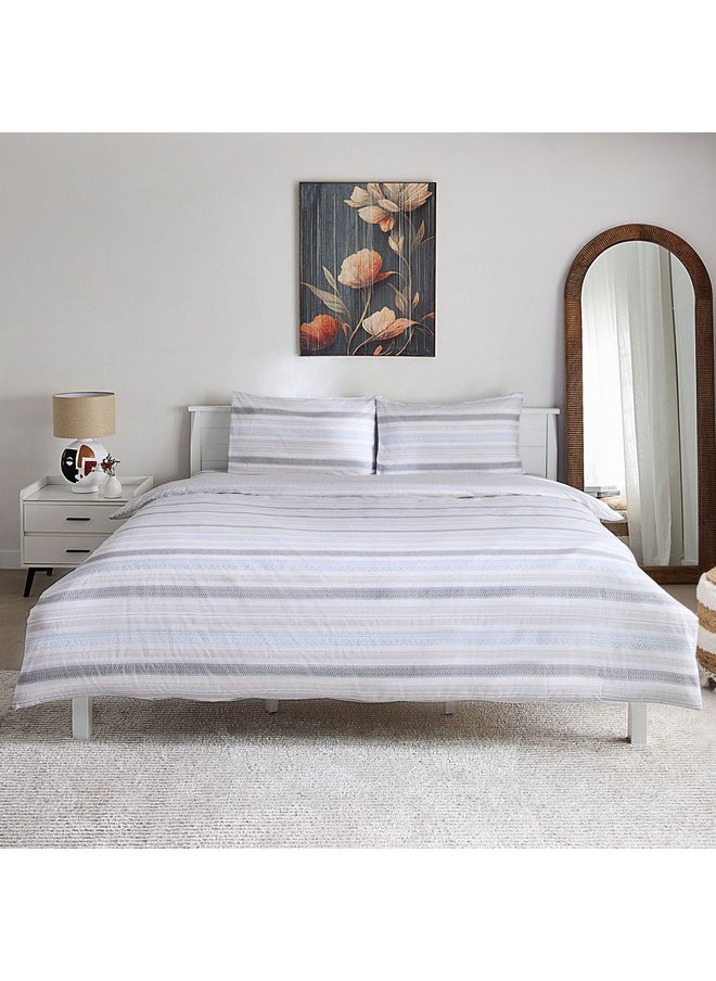 Home Box Albania Oran 3-Piece Polycotton Printed Queen Duvet Cover Set 220 x 220 cm  - Image 1